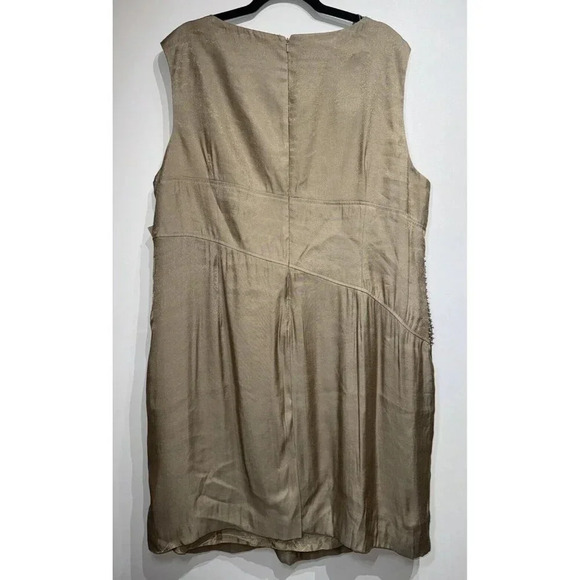 NWT $140 Coldwater Creek Beaded gold Shimmer cocktail Dress Women’s Plus Size 24 - Picture 5 of 9